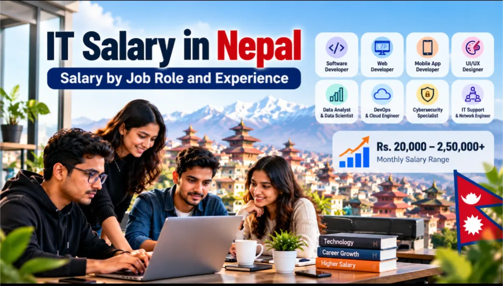 IT professionals in Nepal working in software development, cloud computing, cybersecurity, and data analytics.